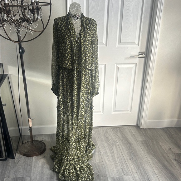 ALEXIS Margeaux Silk Maxi Green Floral Dress S - Picture 2 of 8